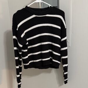 Bershka Black and White Striped Sweater